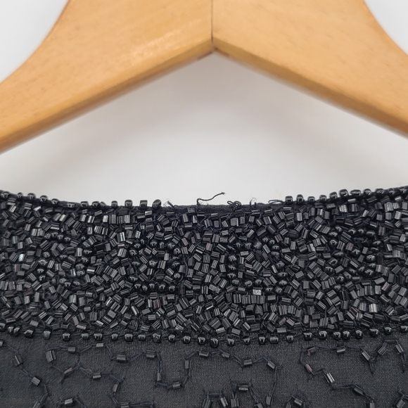 RARE! Vintage 1980s Stenay Black Beaded 100% Silk Evening Jacket -Stunning! - Picture 10 of 13